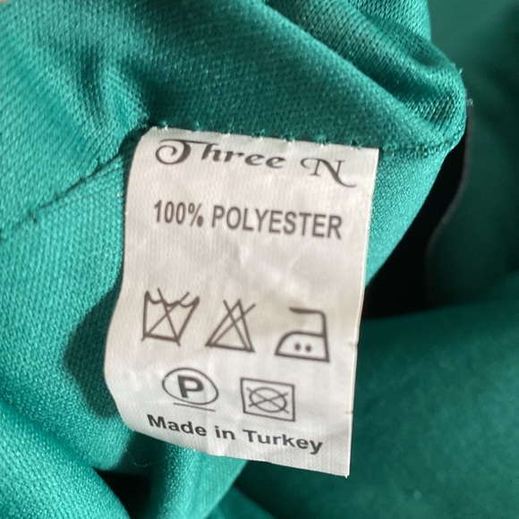 Stunning Womens Three N Beaded One Shoulder Emerald Green Gown Dress Sz 8 - Picture 6 of 6